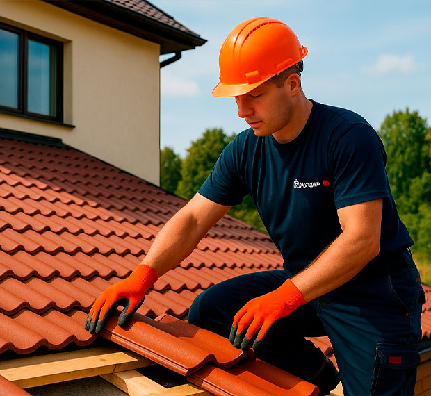 Монтаж кровли из натуральной черепицы в Наро-Фоминске