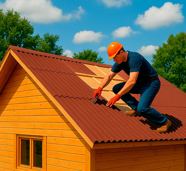 Монтаж кровли из ондулина в Наро-Фоминске