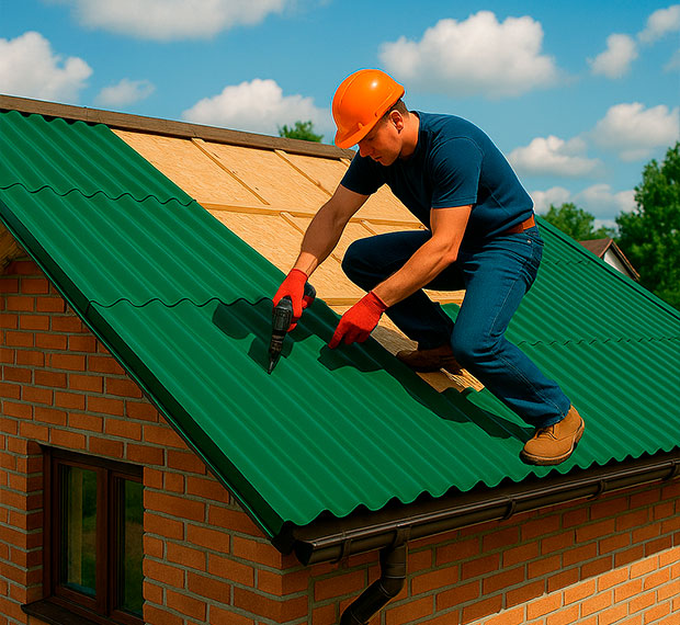 Монтаж кровли из профнастила в Наро-Фоминске