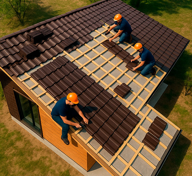 Монтаж 1-скатной крыши в Наро-Фоминске